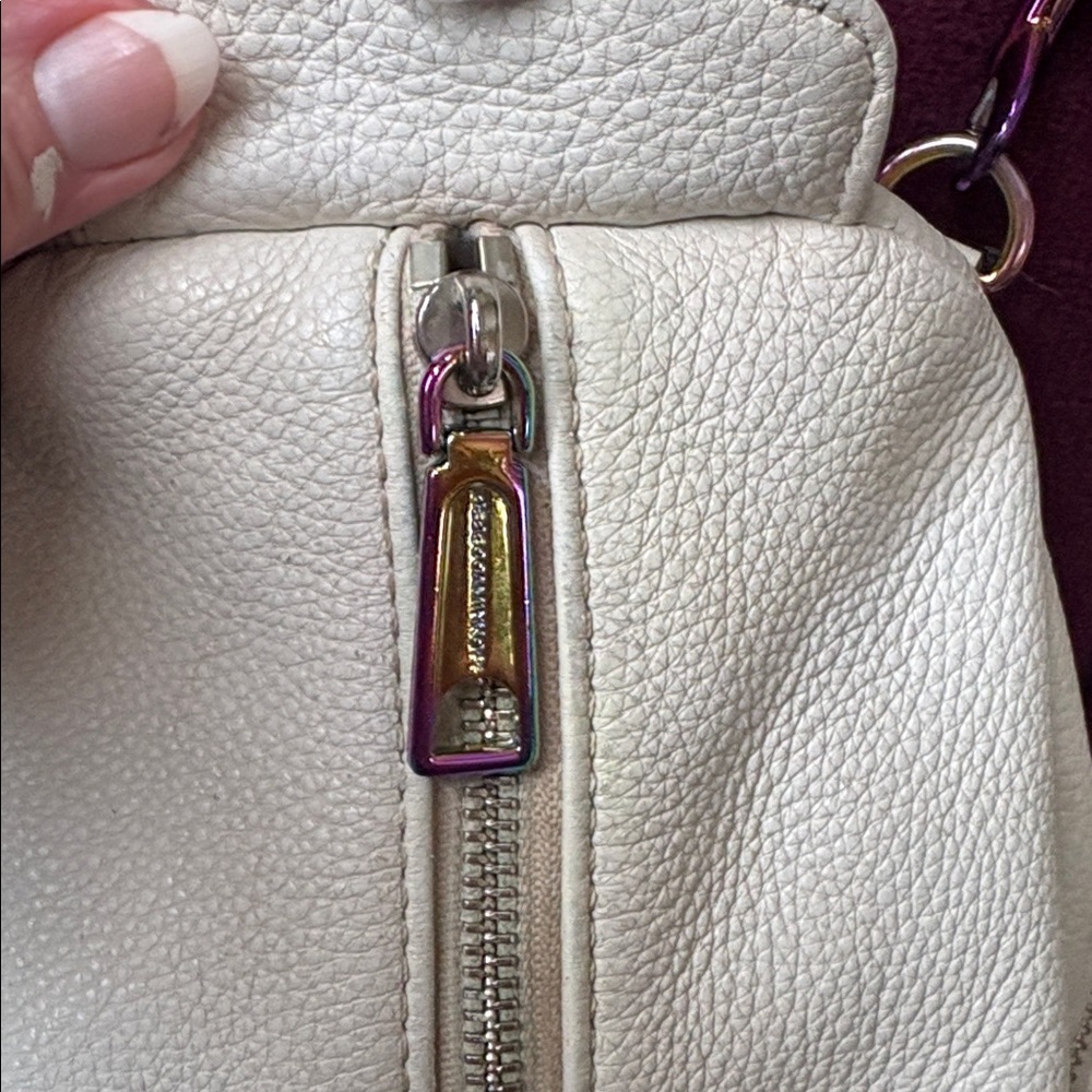 Rebecca Minkoff mini backpack for Women cream pebbled leather holographic HW - Picture 4 of 17